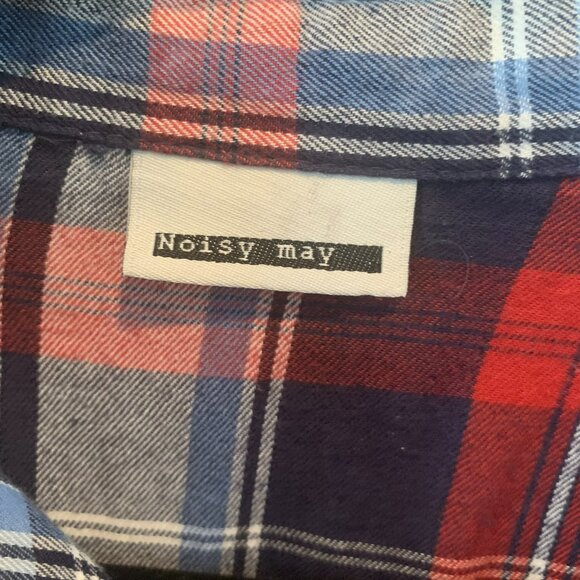 Noisy May - Vero Moda - Women's Plaid Long Shirt Size XS - Picture 6 of 8